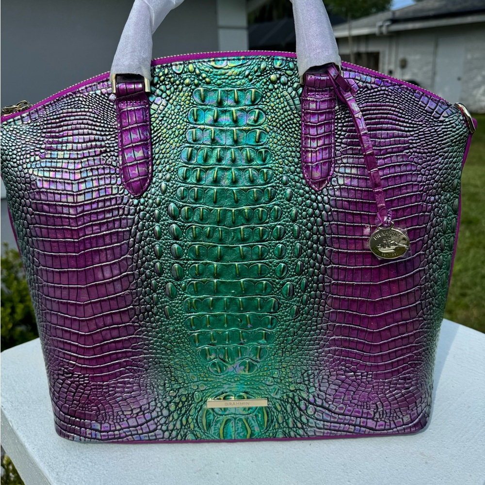 BNWT BRAHMIN LARGE DUXBURY HYACINTH